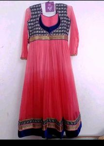 Pink &amp; Navy Embellished Anarkali,Never Used