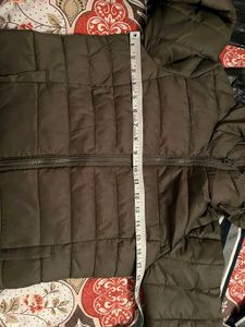Only olive green Puffer hooded jacket