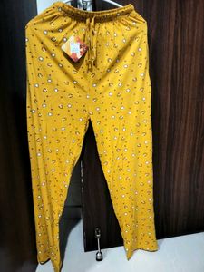 Yellow Heart Print Pajama Pants