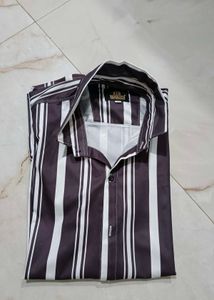 Striped Silk Shirt | Premium Smooth Fabric