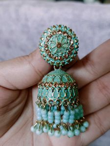 Turquoise Jhumka Earrings