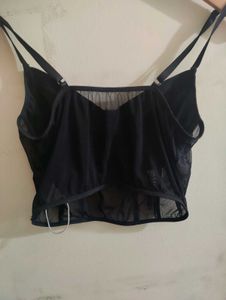 Mesh Black Corset Top