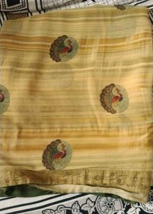 Peacock Print Saree