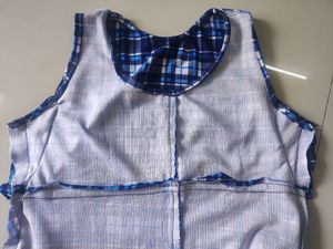 Blue Chex Girls  Top
