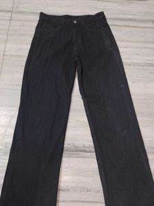 Dark Wash Wide Leg Jeans Black