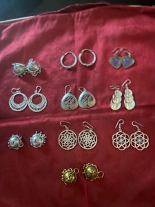 Oxidized Silver Boho Earrings Bundle