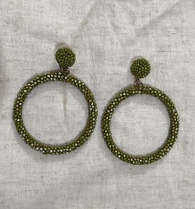 Combo Beaded Leopard Print Statement Earrings