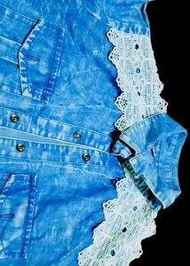 Denim Shirt with Lace