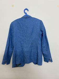 Blue Textured Coat