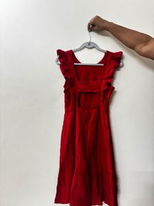 Pink Casual Dress With Back Cutout