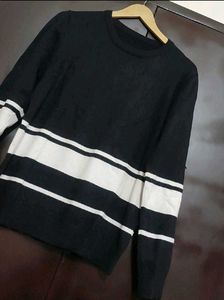 Black⚫ Winter Top White Striped For 34 Bust