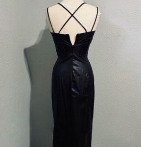 Zara Faux Leather Cutout Midi