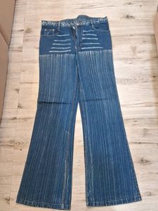 Bootcut Pinstripe Jeans For Men