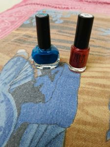 Blue &amp; Red Nail Polish Set