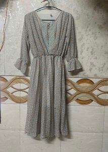 Floral Print Grey Dress