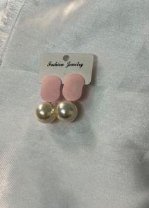 Pink &amp; Pearl Drop Earrings