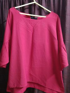 Boat Neck Red Top