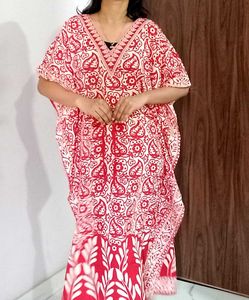 Red Printed Kaftan