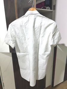 White Checkered Short Sleeve Shirt