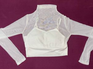White Mesh Top