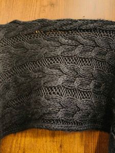 Stylish Black Knit Infinity Scarf