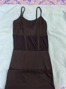 Sleek Black Corset Slip Dress