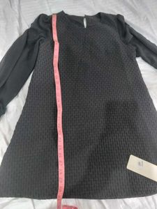 Textured Black Mini Dress