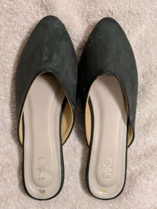 Bottle Green Mules Size 5