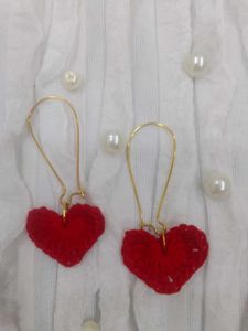 Red Crochet Heart jwellery set ❤️