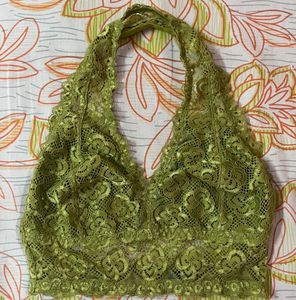 Green Lace Halter Bralette