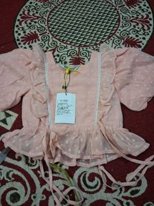 Cute Pink Ruffled Top