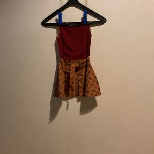 Cute Red &amp; Patterned Dress