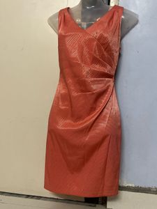 Yk2 Pintrest Silk Coral Ruched Sheath Dress