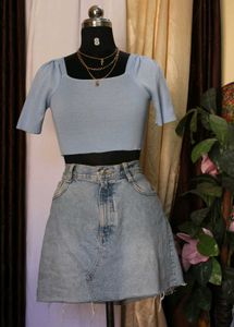 Cute Blue Crop Top
