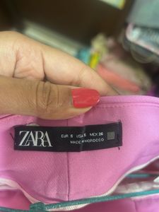 Zara Pink belted Trousers