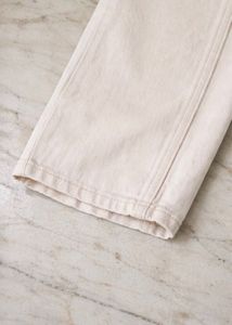 Cream Wide Leg Denim Jeans