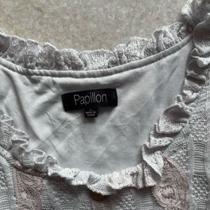 Lace-Trimmed Sleeveless Knit Top