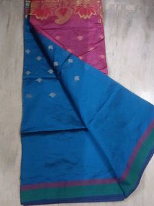 Pink And Teal Two Coloured Saree