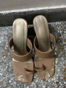 Nude  Woman Block  Heels
