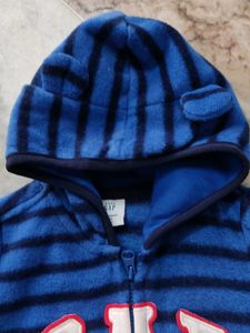 GAP Kids Blue Striped Fleece Romper