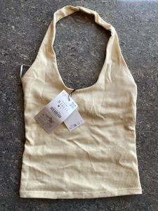 ✨ ZARA Butter Yellow Halter Top