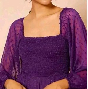 Purple Polka Dot Maxi Dress