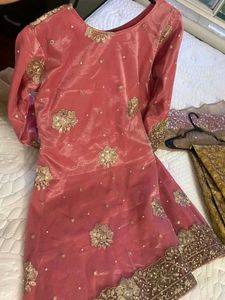 HEAVY BRIDAL PAKISTANI STITCHED SUIT &amp;  BROAD Lace