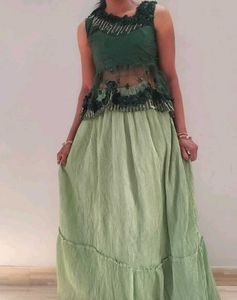 Crop Top Skirt Set