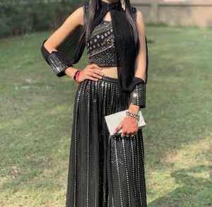 Black Sequin Lehenga Choli Set