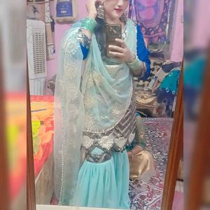 Sequin Embellished Sharara Suit