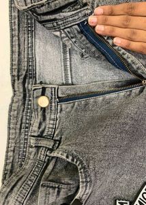 Gray Wide Leg Jeans