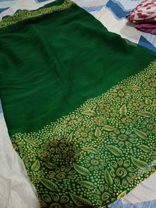 Green Floral Saree
