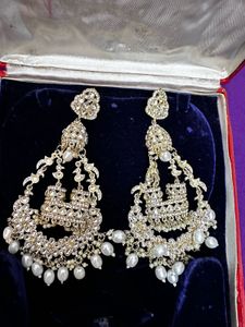 Heavy Kundan Chandbali Jhumka