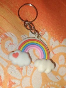 Rainbow Cloud Keychain